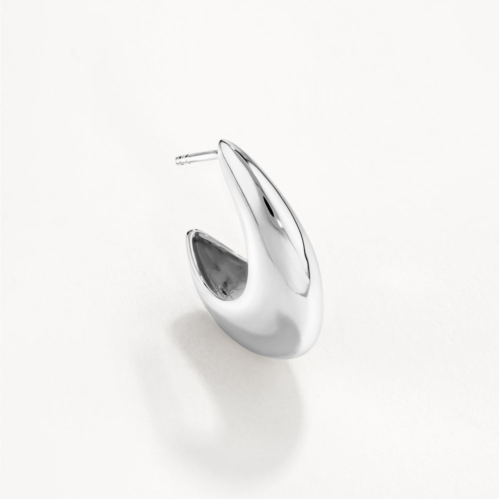 Silver Puff Dome Hoop Stud Earrings for Women - Trendy Minimalist Jewelry for Everyday Wear, Parties & Special Occasions