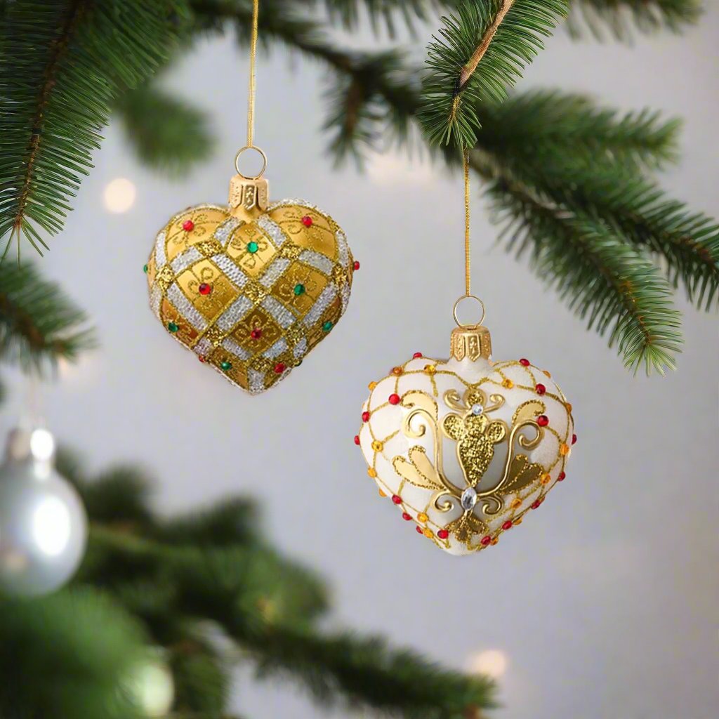 6-Piece Mini Heart Ornaments Set - Perfect for Valentine's Day Decor, Christmas Tree Decorations & DIY Craft Projects