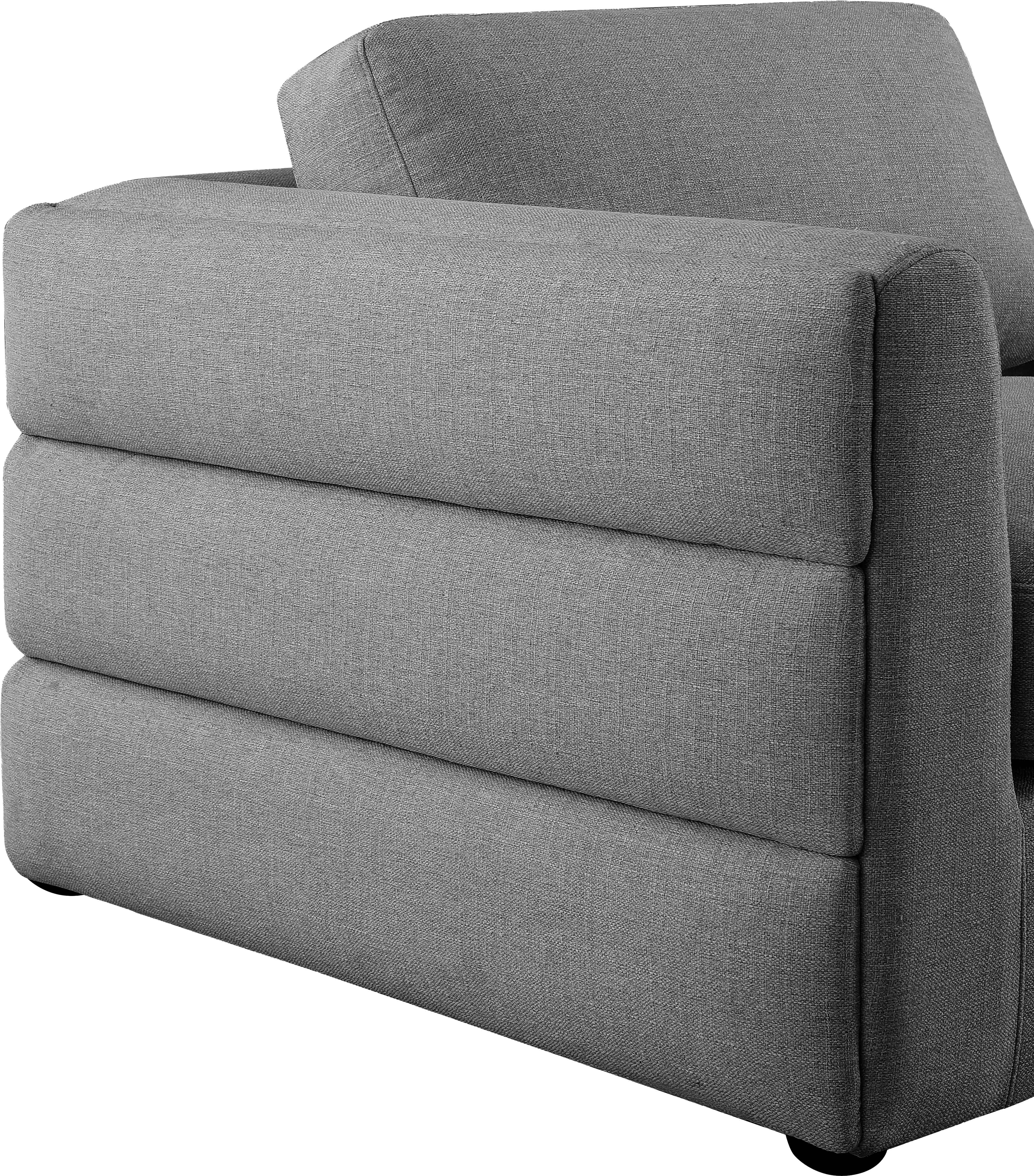 Beckham Durable Linen Textured Fabric Modular Sofa - Modern Sectional Couch for Living Room, Lounge & Home Office - Easy to Assemble Comfortable Sofa Set with Washable Covers