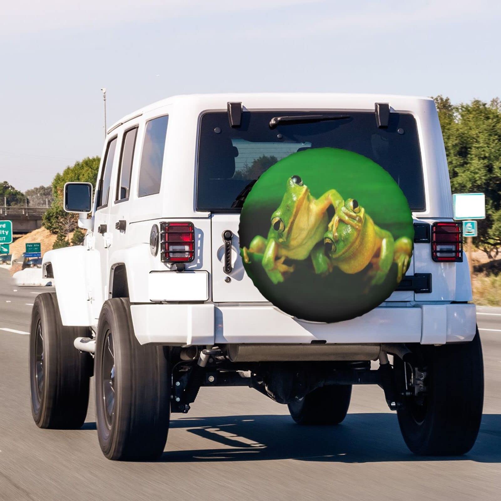 Funny Cute Frog Spare Tire Cover - Waterproof Dust-Proof 16 Inch Wheel Cover for Trailers, RVs, SUVs & Trucks - Perfect for Outdoor Camping & Road Trips