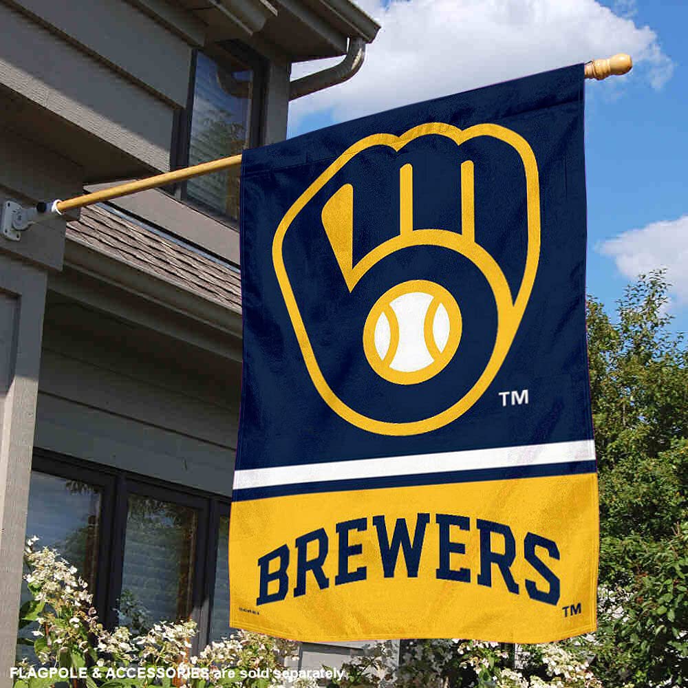 Milwaukee Brewers Double-Sided House Banner Flag - Officially Licensed MLB Team Decor for Outdoor & Indoor Use - Perfect for Game Day, Tailgating, and Home Decor