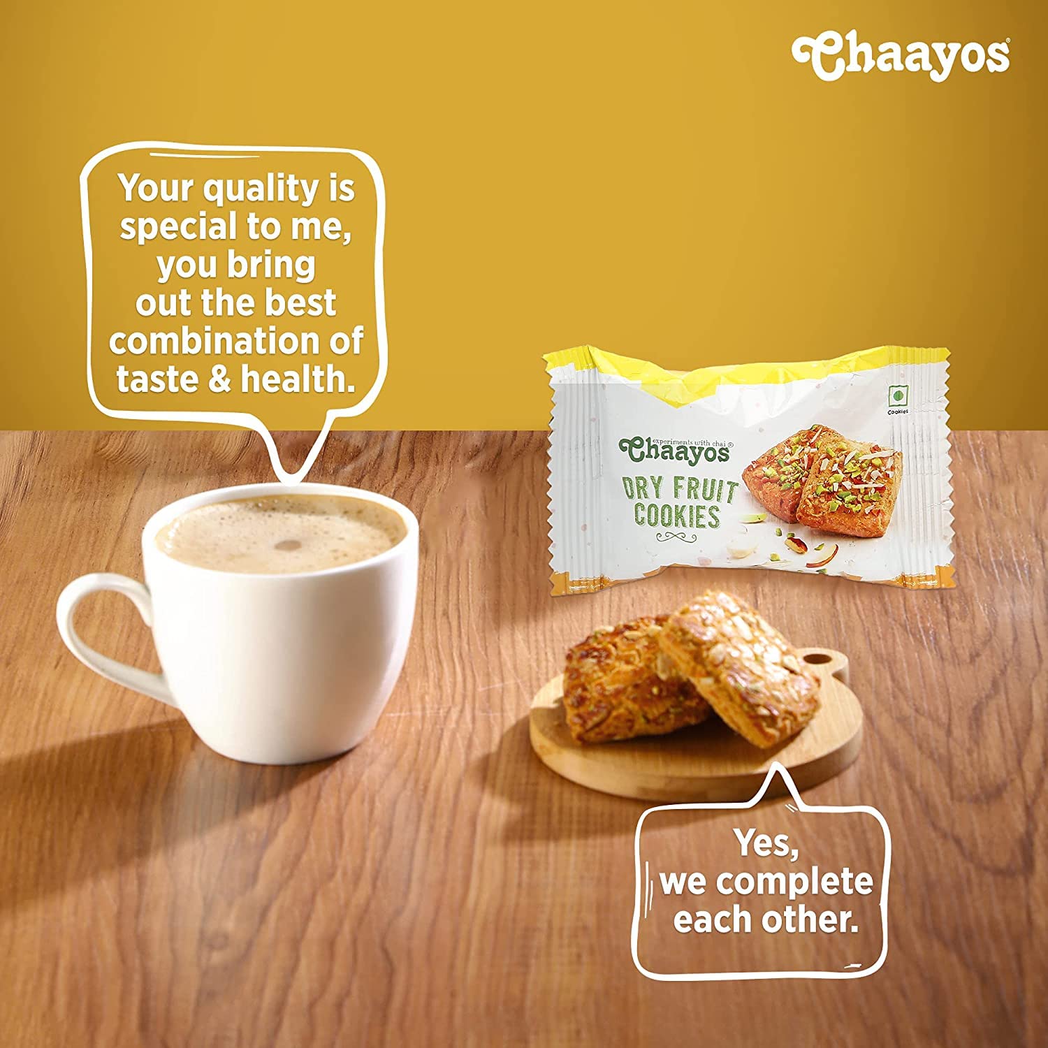 Premium Dry Fruit Cookies - Cashew Almond Pistachio Filled - 450g (18 Packs) | Healthy Snacks for Tea Time, Office, Gifting & Family Sharing | BBRATS Chaayos Chai Time Snacks | Gift Hamper & Pack