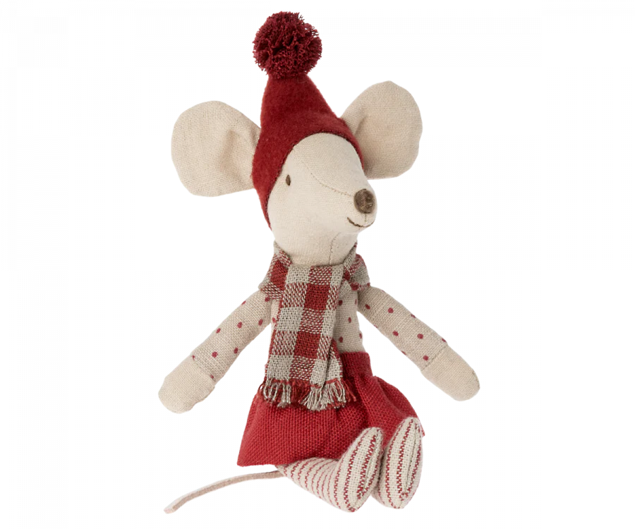 Maileg Christmas Mouse Big Sister - Adorable Holiday Plush Toy for Kids | Perfect for Christmas Gifts, Stocking Stuffers & Festive Decor