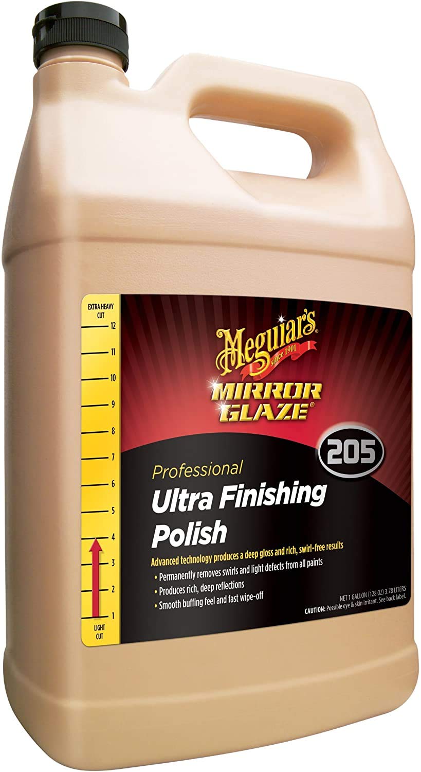 Meguiar’s M20501 Ultra Finishing Polish - 1 Gallon Scratch & Swirl Remover for Cars, High-Gloss Detailing Polish for Show Car Shine | Hand, DA Polisher & Rotary Safe | Perfect for Car Detailing, Auto Shows & Professional Use