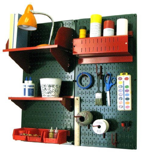 Green Pegboard Red Accessories