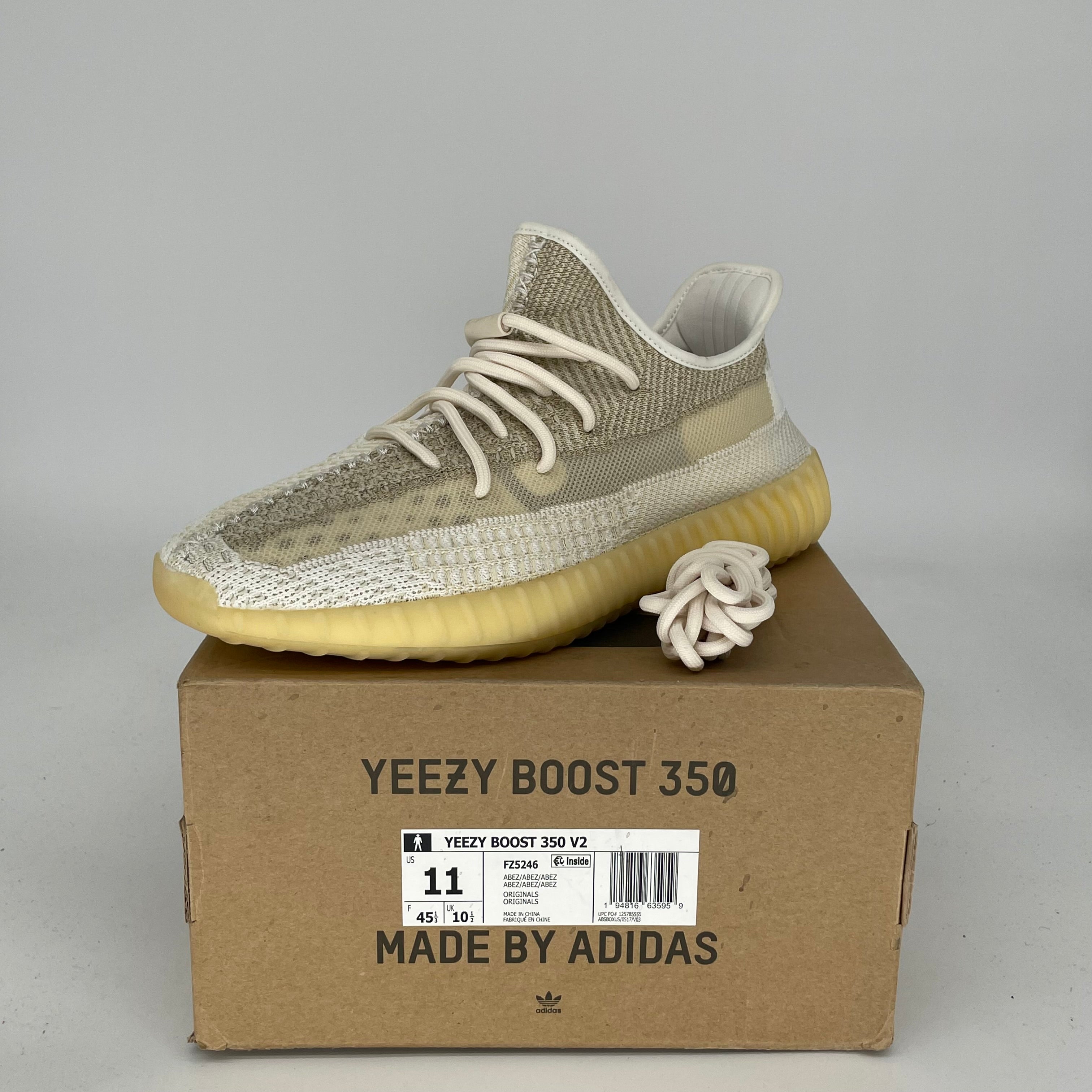 Adidas Yeezy Boost 350 V2 'Natural' - Men's Size 11 Sneakers (FZ5246) | Comfortable Running Shoes for Gym, Jogging & Casual Wear