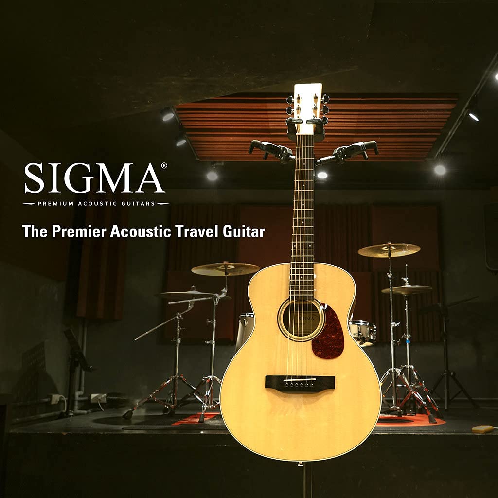 Sigma Junior 3/4 Size Acoustic Guitar with Solid Spruce Top, Mahogany Back & Sides - Natural Gloss Finish, Rosewood Bridge & Premium Steel Strings | Compact Travel Guitar for Kids & Beginners | Perfect for Camping, Road Trips & Small Hands