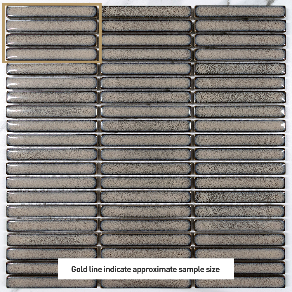 Kyoto Taupe Kit Kat Gloss Mosaic Tile - Japanese-Inspired Ceramic Wall & Floor Tiles for Kitchen Backsplash, Bathroom, and Shower Decor