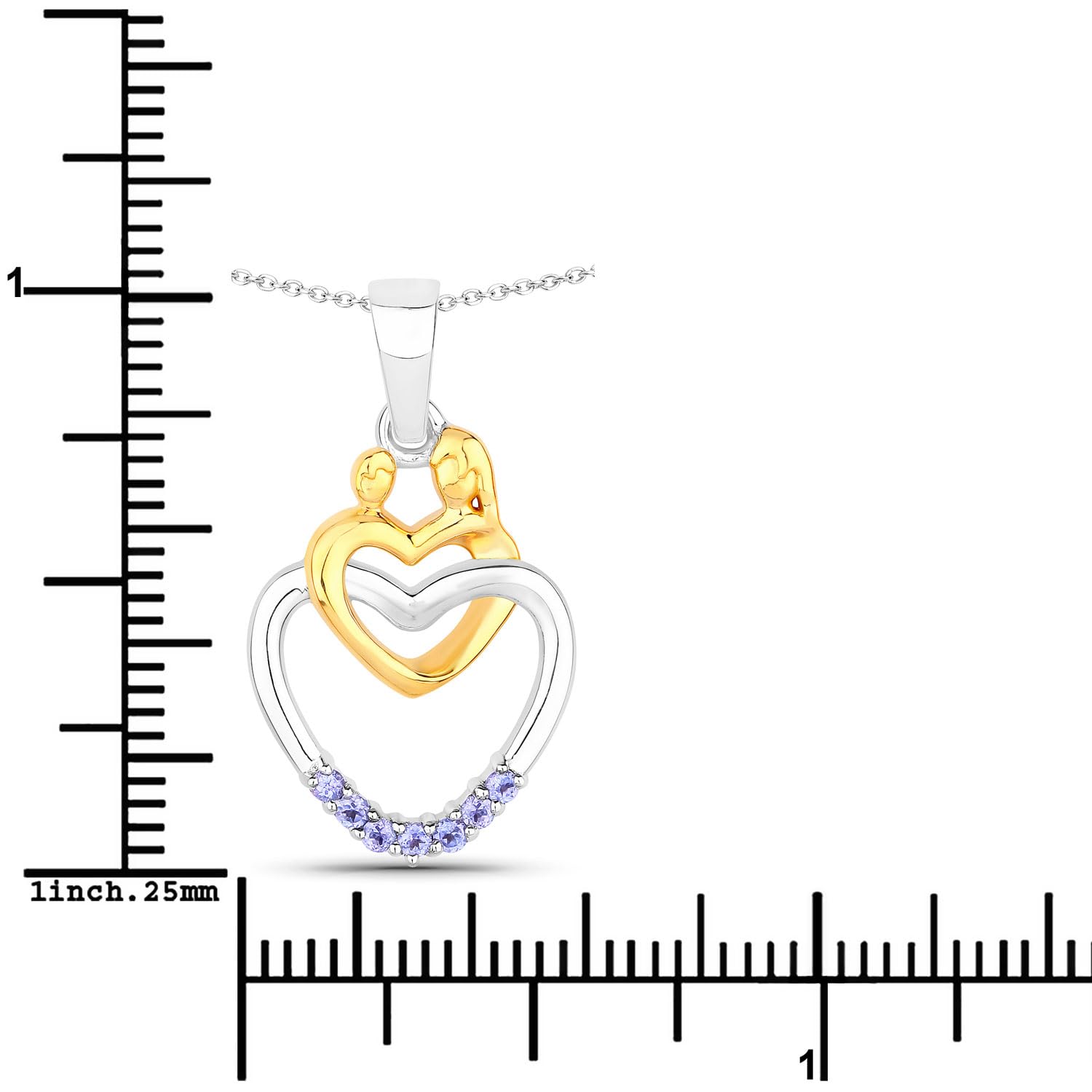 Genuine Tanzanite Heart Pendant Necklace for Mom - Perfect Gift for Mother's Day, Birthday & Anniversary - Elegant Jewelry for Women