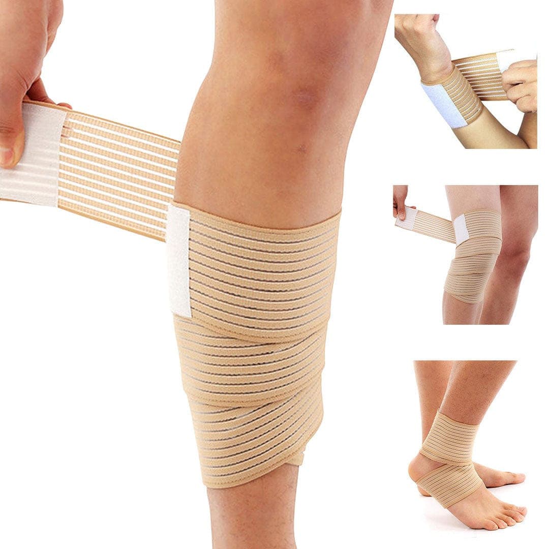 Dr Trust USA Elastic Compression Bandage Tape (1 Pair) 338 Free Size - Breathable Support for Sprains, Sports Injuries & Post-Surgery Recovery - Ideal for Athletes, Active Lifestyles & Medical Use