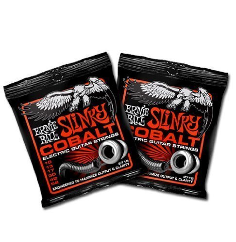 Ernie Ball 2715 Heavy Bottom Slinky Cobalt Electric Guitar Strings 10-52 Gauge 2 Pack Set - Perfect for Rock, Metal & Heavy Riffs