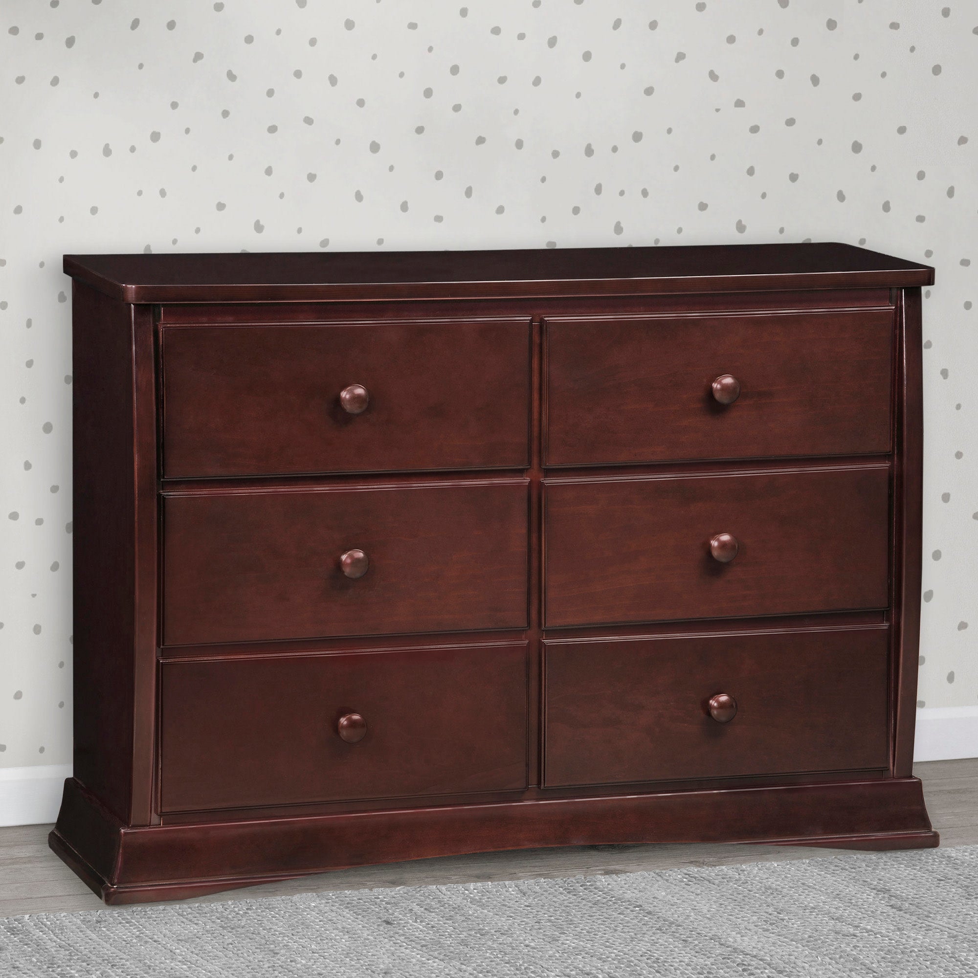 Bentley 6-Drawer Solid Wood Dresser with Smooth-Glide Interlocking Drawers - Perfect for Bedroom Storage & Organization