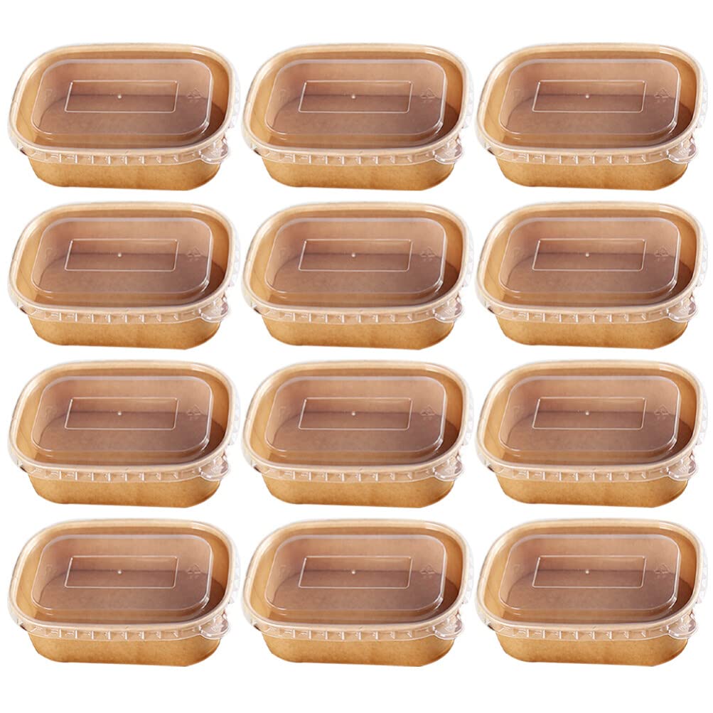 20-Pack 500ml Disposable Paper Food Containers with Clear Lids - Meal Prep, Charcuterie, Takeout & Rice Storage Containers | Ideal for Catering, Picnics & Food Delivery Services