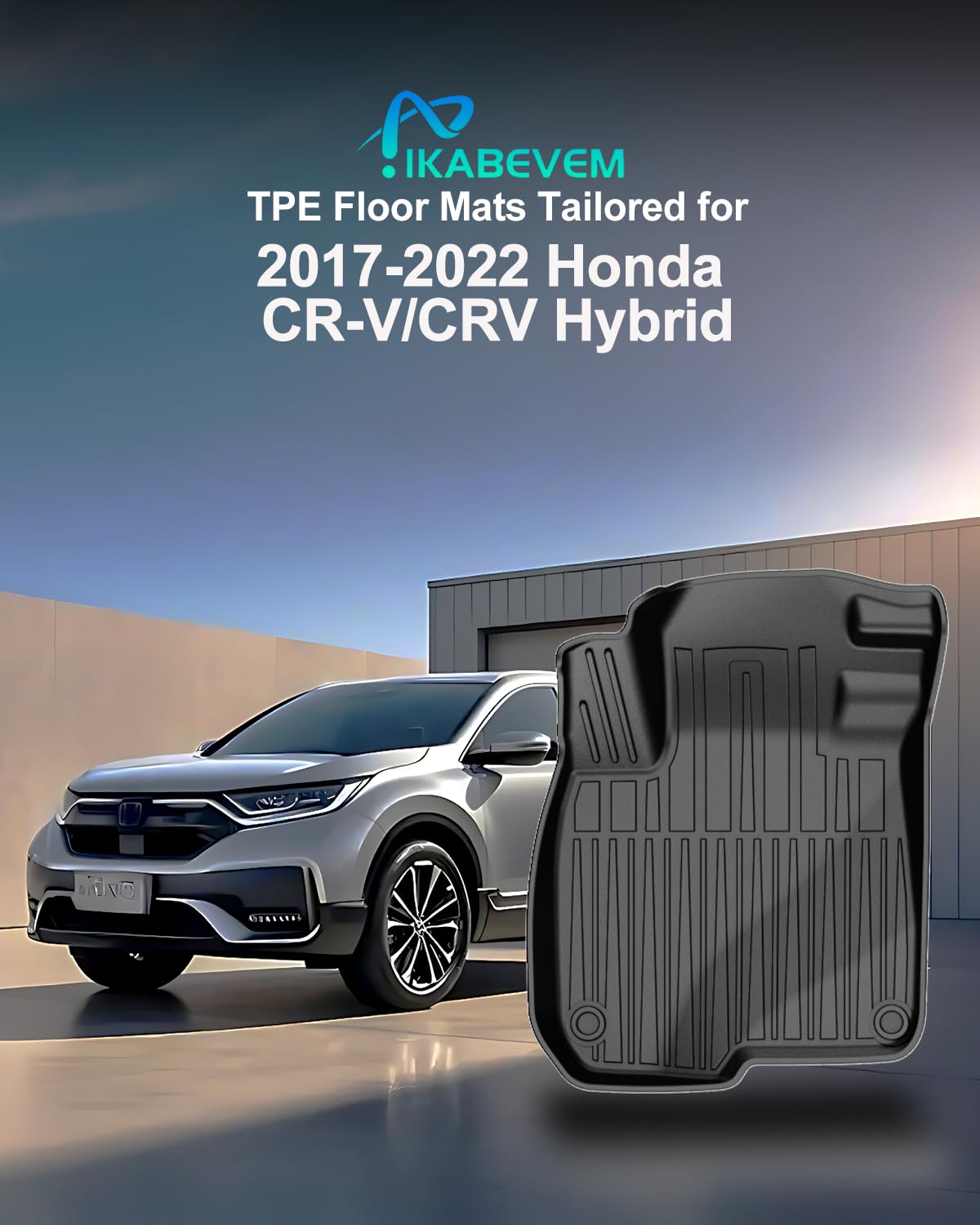 Custom Fit TPE All-Weather Floor Mats for 2017-2022 Honda CR-V & CR-V Hybrid | Odorless Anti-Slip Car Mats | Perfect for Winter Snow, Mud, and Rain Protection | Durable Rubber Liners for Honda CRV Accessories