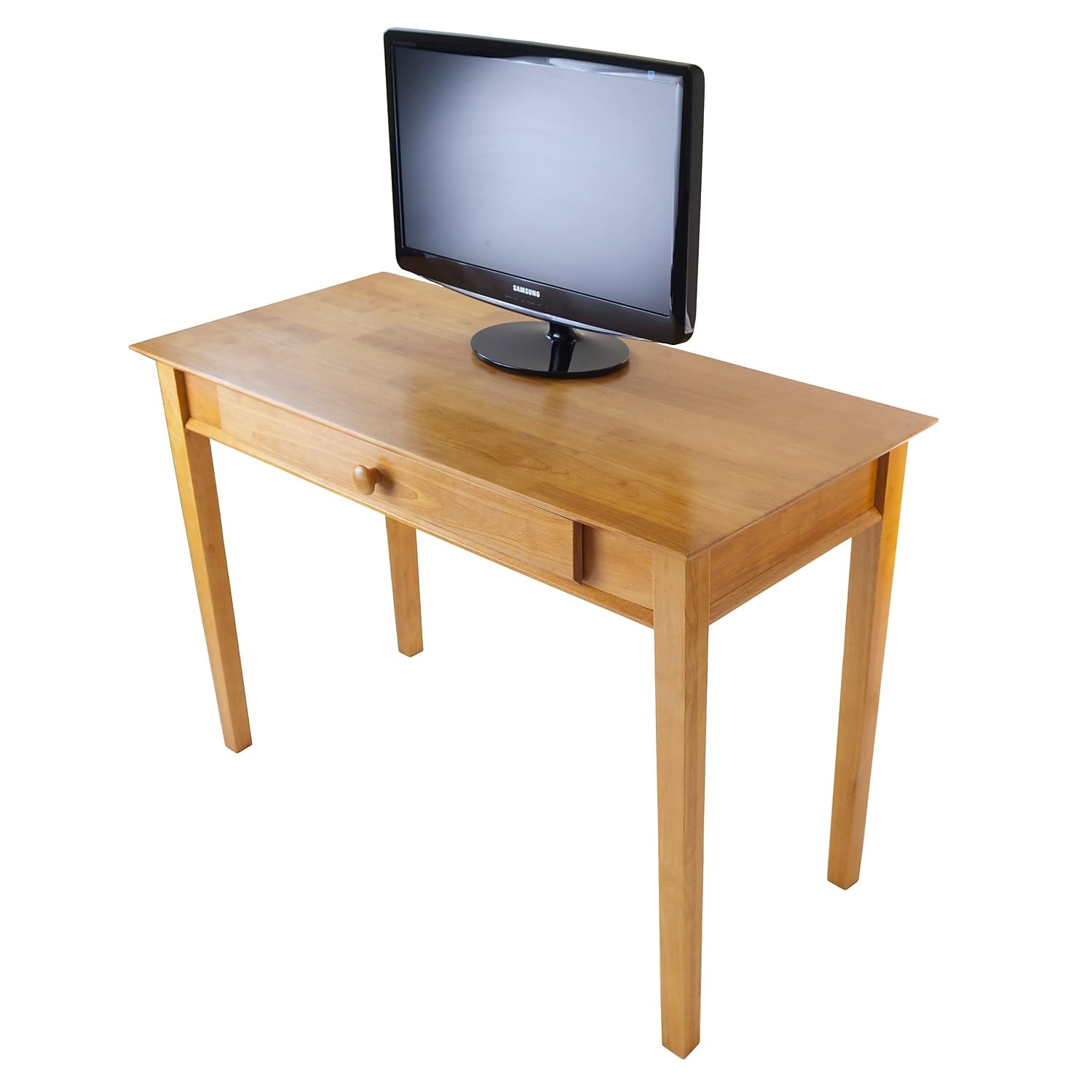 Winsome Wood Studio Home Office Desk in Honey Finish - Perfect for Small Spaces, Remote Work & Study