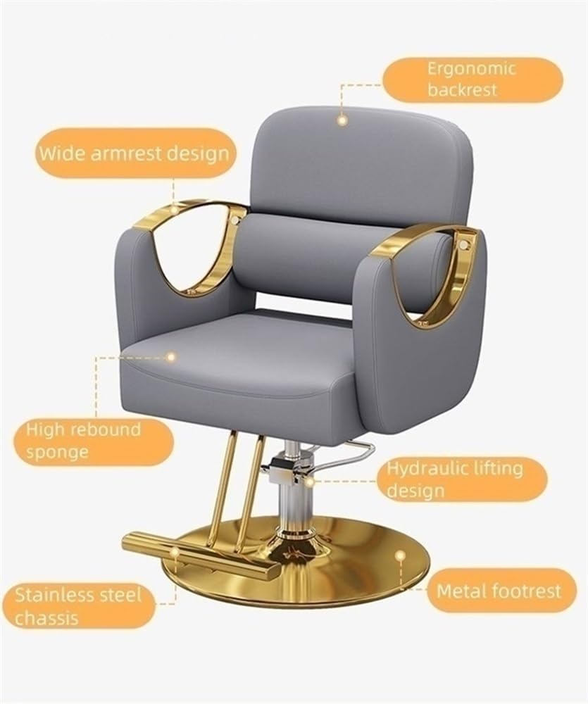 Professional 360° Swivel Barber Chair for Hair Stylists - Adjustable Salon & Spa Chair with Multi-Function Shampoo & Tattoo Features - Heavy Duty Rolling Beauty Chair for Barbershops & Hair Salons (Black) - Perfect for Haircuts, Styling, Shampooing & Tattoo Services