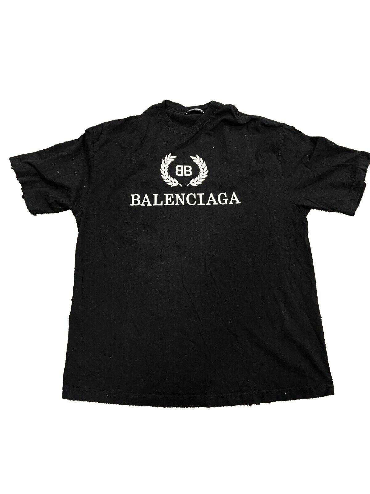 Balenciaga Men's SS19 Logo Crown Oversized Black Cotton T-Shirt - Size S | Streetwear Fashion & Casual Wear for Men