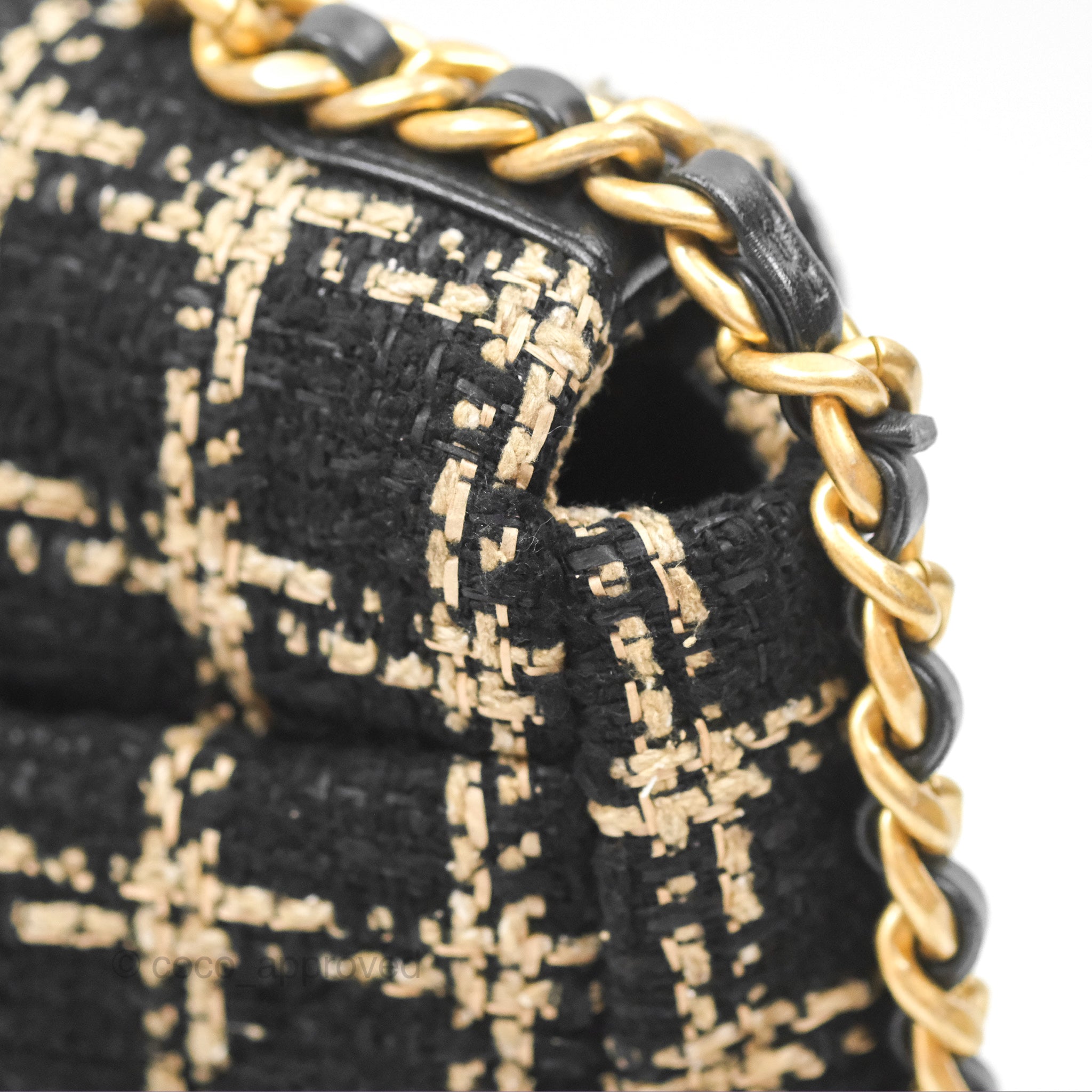 Chanel 19 Small Flap Bag - Black & Beige Tweed with Mixed Hardware | Luxury Designer Handbag for Women | Perfect for Evening Events & Special Occasions