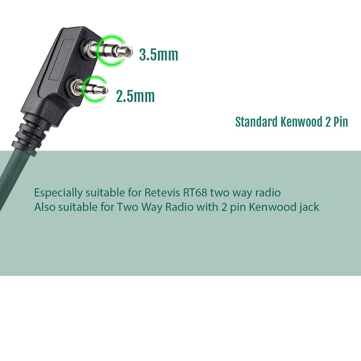 Retevis RT68 Walkie Talkie Headset with Microphone - 10 Pack, Soft Earhook & 2 Pin Connector - Compatible with RT22, RT68, RT21, H-777, RT27, RT17, NR10, Kenwood, SAMCOM, PXTON 2-Way Radios - Ideal for Security, Construction, Warehouse & Event Staff Communication