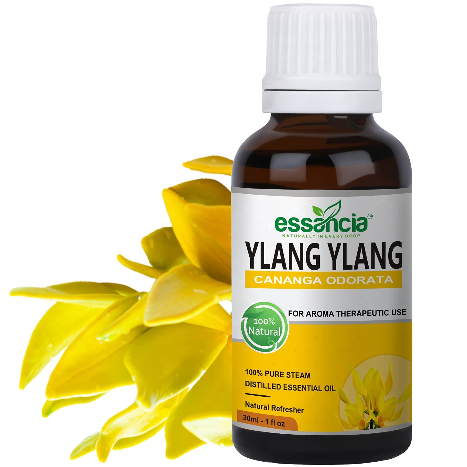 Pure Ylang Ylang Essential Oil - 100% Natural Undiluted Therapeutic Grade for Skin Care, Hair Growth, Aromatherapy & Relaxation | Face, Body, Diffuser Use | Promotes Sleep & Boosts Immunity (30ml) - Perfect for Spa, Massage & Home Wellness