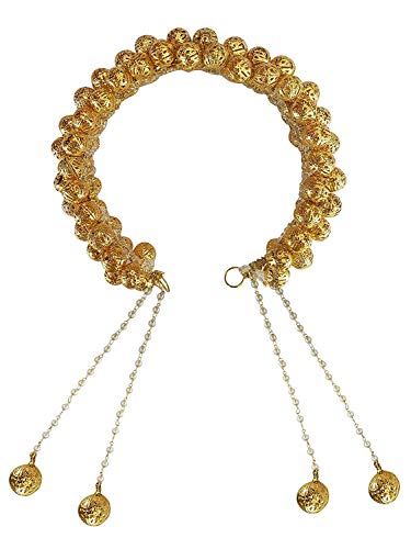 Elegant Golden Glan Women's Wedding Hair Gajra for Bun Maker - 20 Gram Bridal Hair Accessory (Pack of 1) - Perfect for Indian Weddings, Bridal Hairstyles & Special Occasions