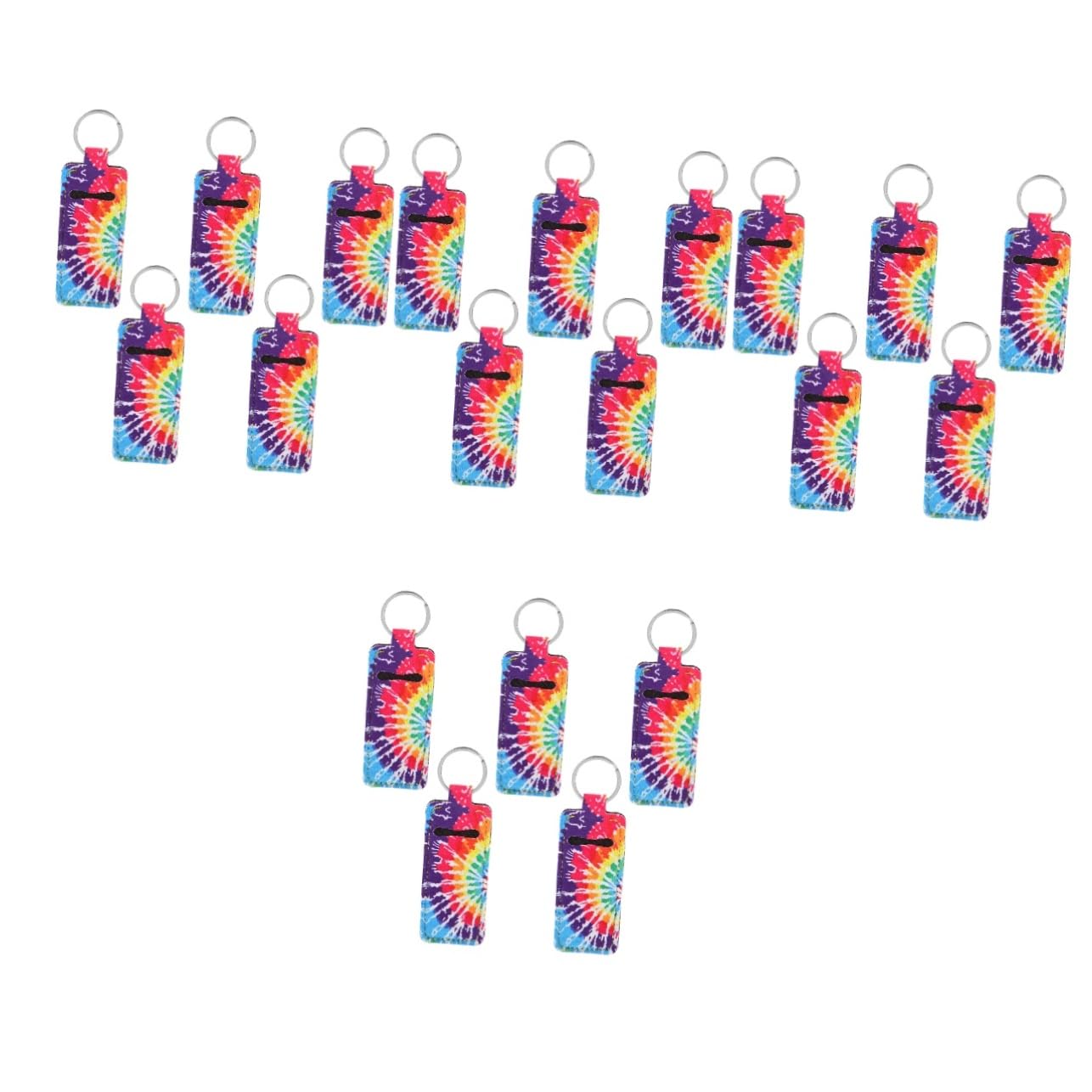 10 Pcs Square Keychain Lip Gloss Holder - Floating Key Rings for Boats, Portable Lipstick Organizer, Travel Chopstick Holder & Neoprene Keychain - Perfect for Makeup, Boating & Outdoor Activities