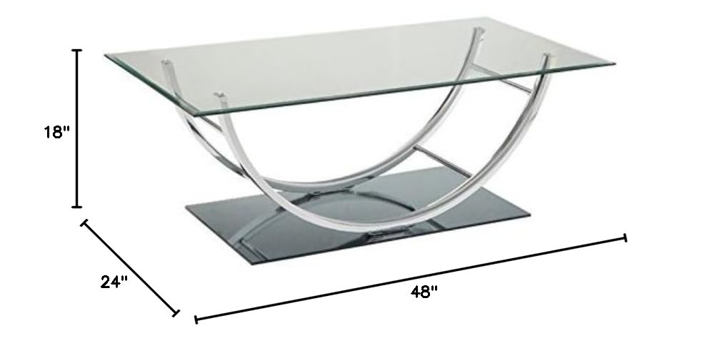 Home Square 3-Piece Coffee Table Set - 2 End Tables & 1 Chrome Coffee Table for Living Room, Perfect for Modern Home Decor & Entertaining Guests