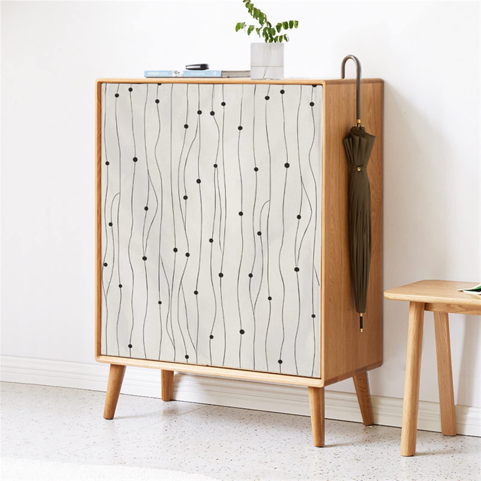Liveinu Beige Dot Cabinet Curtains - 13.6