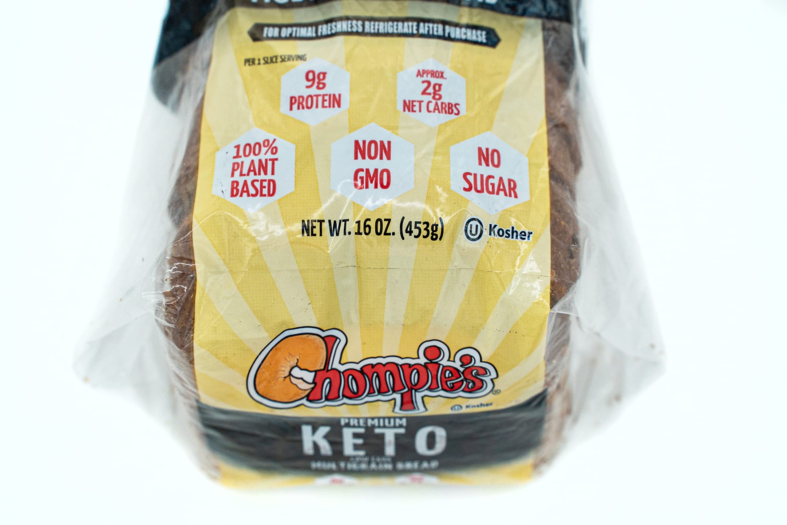 Chompie's Low-Carb Multigrain Bread - 2g Net Carbs per Slice, 1 lb Loaf (2-Pack) | Keto-Friendly, Gluten-Free Alternative for Sandwiches & Toast | Perfect for Low-Carb Diets & Healthy Breakfast