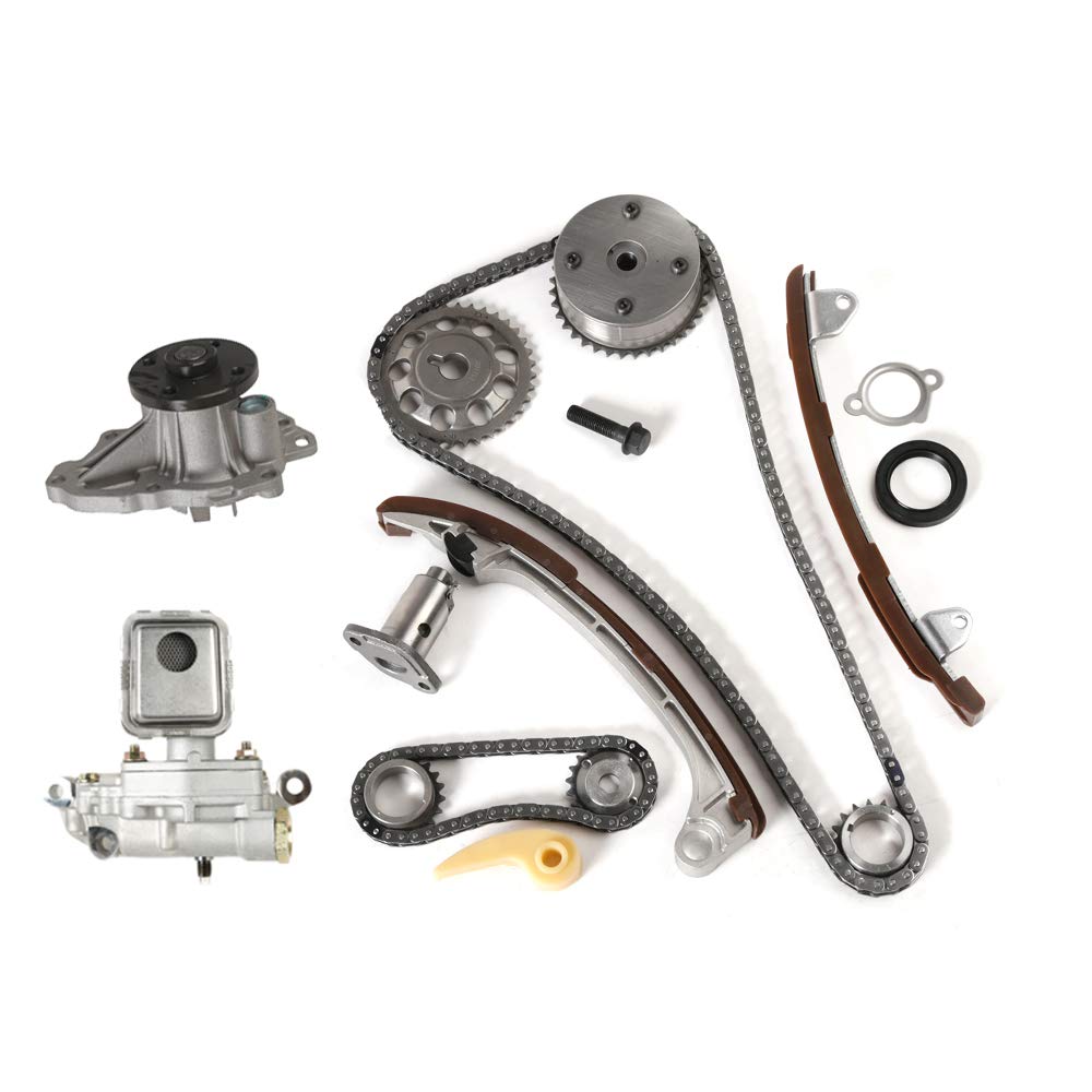 MPLUS Timing Chain Kit with Oil Water Pump Set - Compatible with Toyota RAV4 2.0L/2.4L, Camry, Highlander, Scion TC - Engine Repair & Maintenance for Smooth Performance