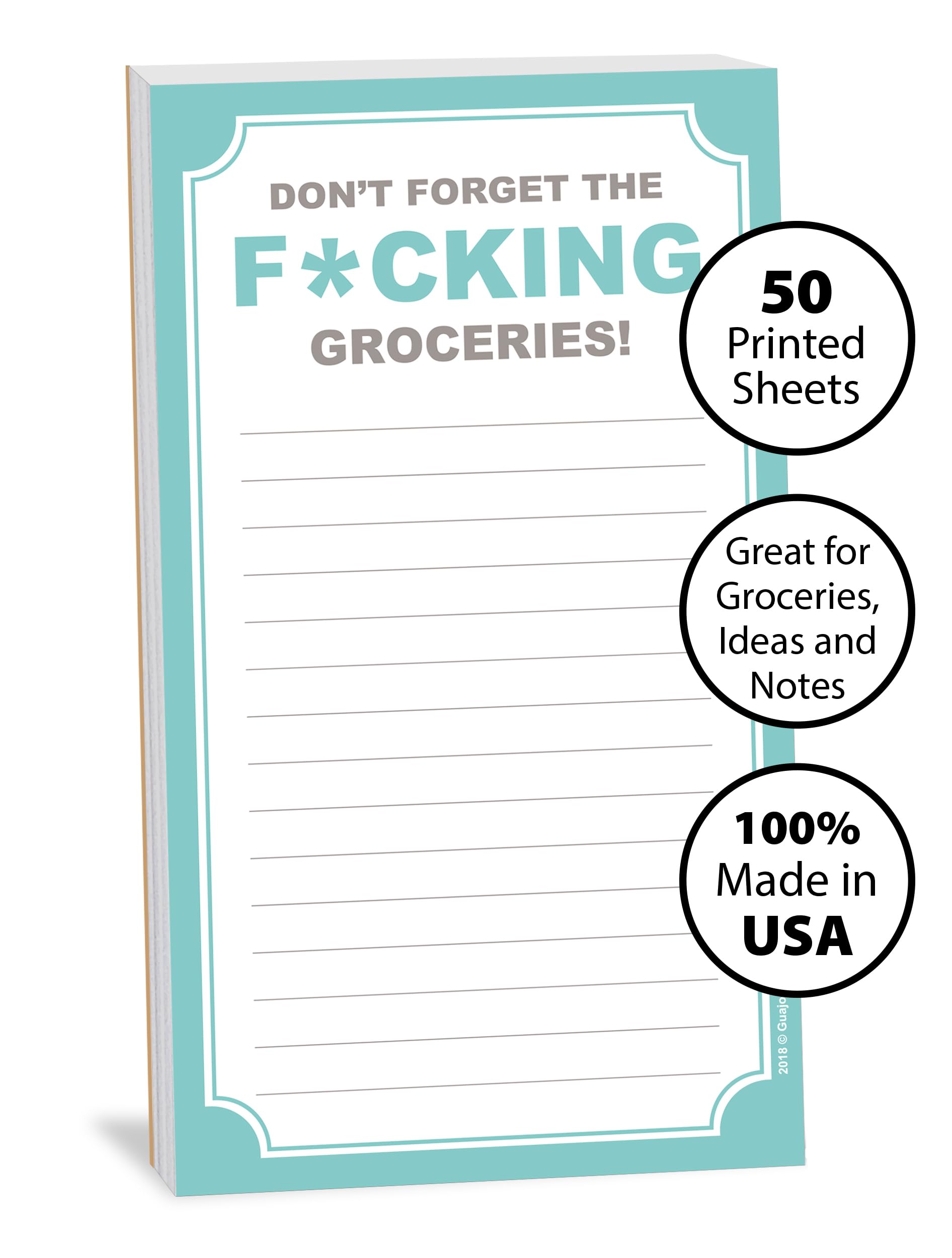 Funny Magnetic Grocery List - 4.25x7.5in for Kitchen & Fridge