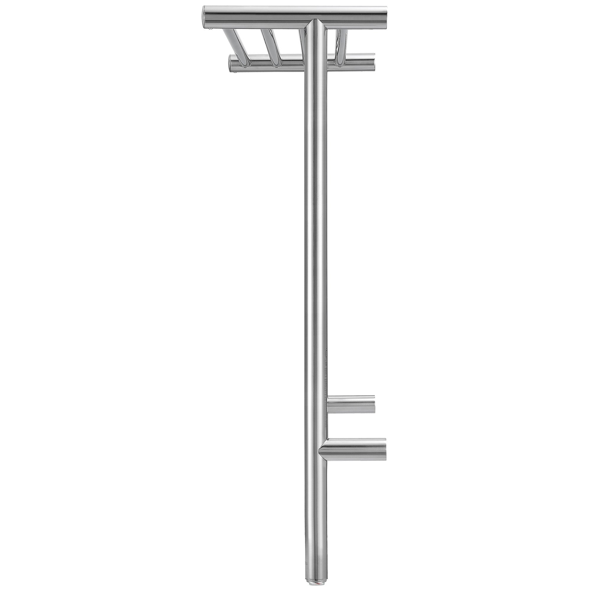 Miazzo 5 Bar Electric Wall Mount Towel Warmer with Shelf - Plug In or Hardwire, Polished Stainless Steel, WiFi Timer - Perfect for Bathroom, Spa, Gym & Luxury Home Heating
