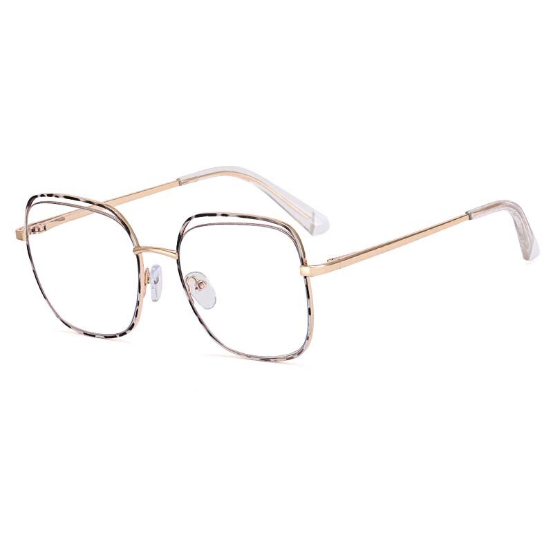 CCspace Women's Full Rim Square Alloy Eyeglasses 55218 - Stylish Lightweight Metal Frame Glasses for Women, Perfect for Office, Reading & Everyday Use