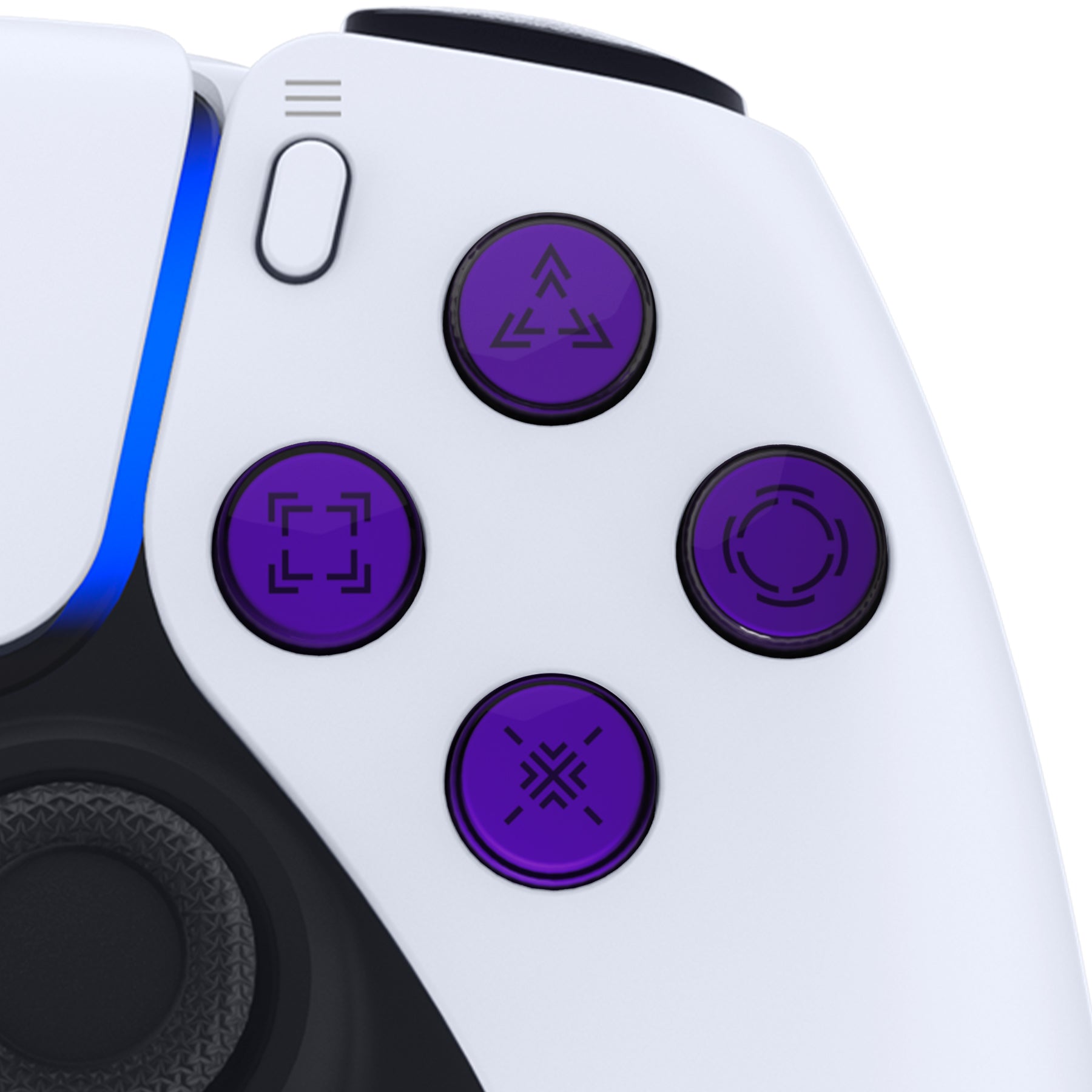 eXtremeRate Custom Three-Tone D-Pad & Action Buttons for PS5 Controller - Purple, Clear, Black | Enhanced Grip & Redesigned Symbols | Perfect for Gaming, Streaming & Competitive Play