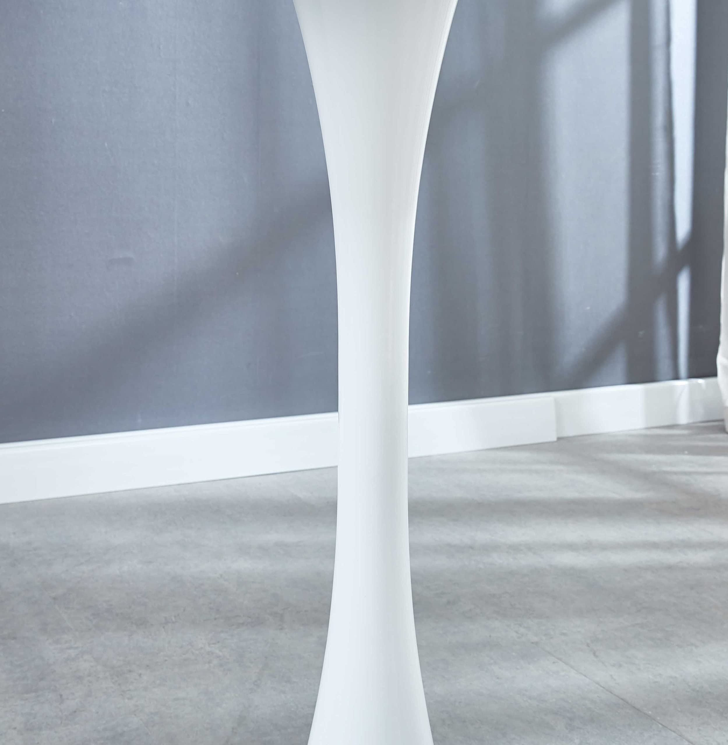 Knocbel 31.5 Inch Modern Round Dining Table with Sturdy Metal Base - White Kitchen Table for Dining Room, Bar, Bistro & Small Spaces - 220 lbs Weight Capacity - Perfect for Breakfast Nook, Apartment Dining & Coffee Shops