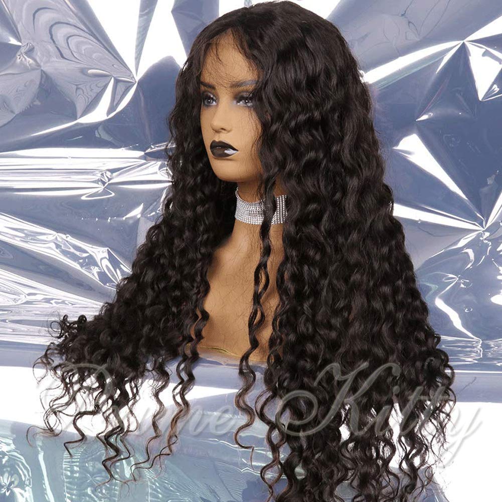 9A Brazilian Virgin Human Hair Wigs for Black Women - Glueless Lace Front Wig with Baby Hair, Pre-Plucked Deep Curly 12
