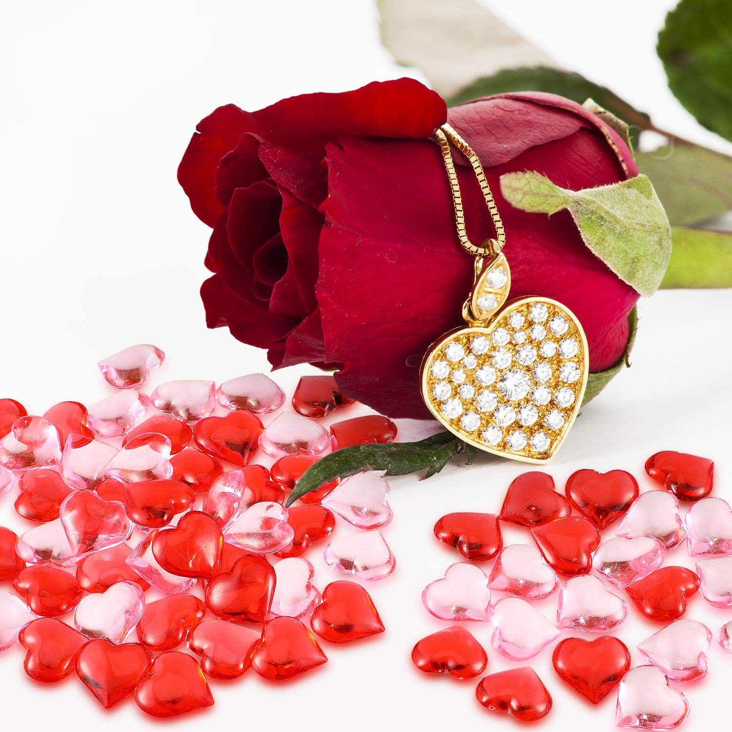 160 Pieces Acrylic Heart Decorations - Valentine's Day Heart Ornaments for Vase Fillers, Table Scatter, Party & Wedding Decor - 0.9 Inch Red & Pink Hearts - Perfect for Romantic Events, Home Decor, DIY Crafts
