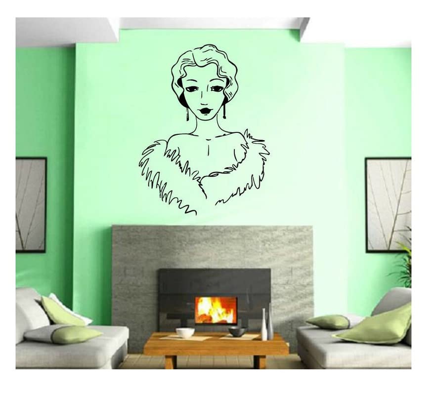 LYOMAN® Vinyl Wall Decals - Hot Girl Female Beauty Hair Hairstyle Stickers for Room Decor, Bedroom, Living Room, Office & Dormitory