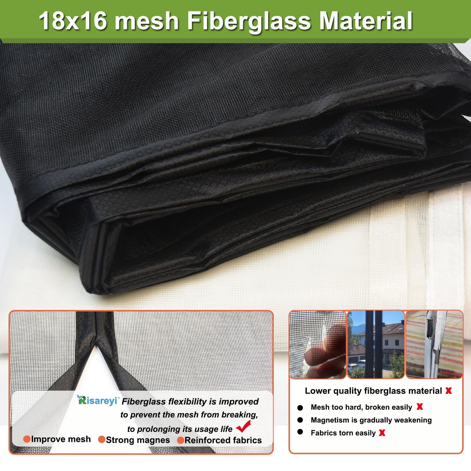**Fiberglass Magnetic Screen Door 57