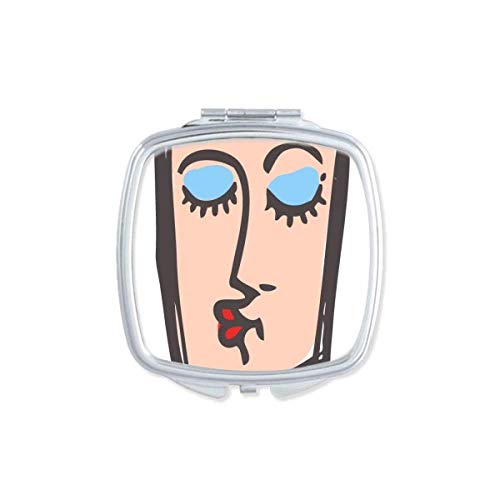 DIYthinker Abstract Face Sketch Kiss Emoticons Mirror - Portable Compact Pocket Makeup Mirror with Double Sided Glass for Travel, Home & Office Use