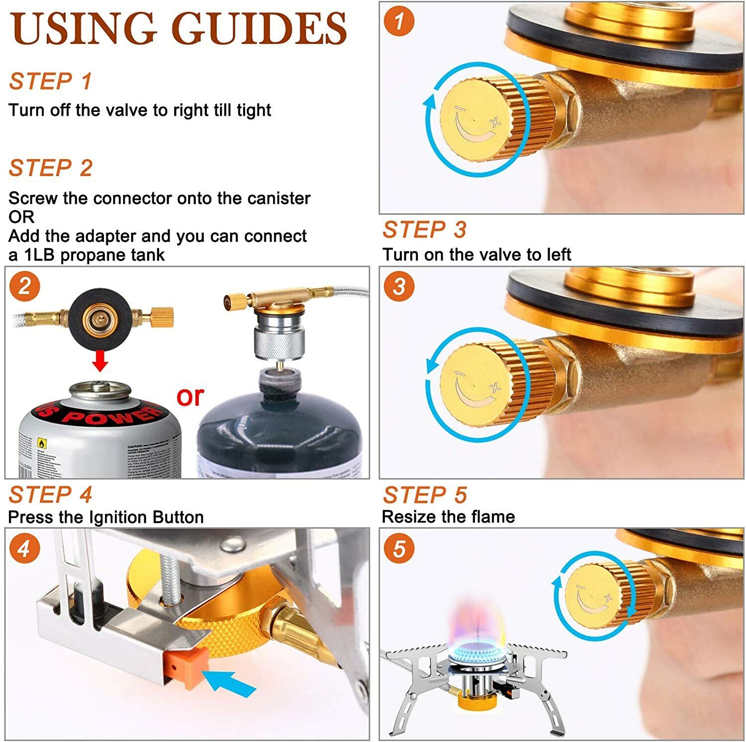 3700W Ultralight Portable Gas Stove with Piezo Ignition - Compact Camping Burner with Carrying Case for Outdoor Cooking, Backpacking & Picnics