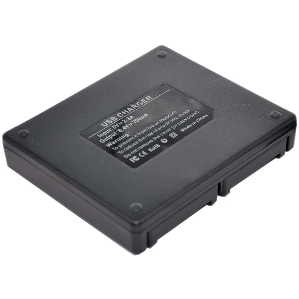 Dual USB Battery Charger for Sony NP-FM30 NP-FM50 NP-FM51 NP-FM55H NP-FM70 NP-FM71 NP-FM90 NP-QM51 NP-QM70 NP-QM71 NP-QM71D NP-QM91 NP-QM91D - Compatible with Sony DSC Cameras & Camcorders - Perfect for Travel, Vlogging, and Professional Photography