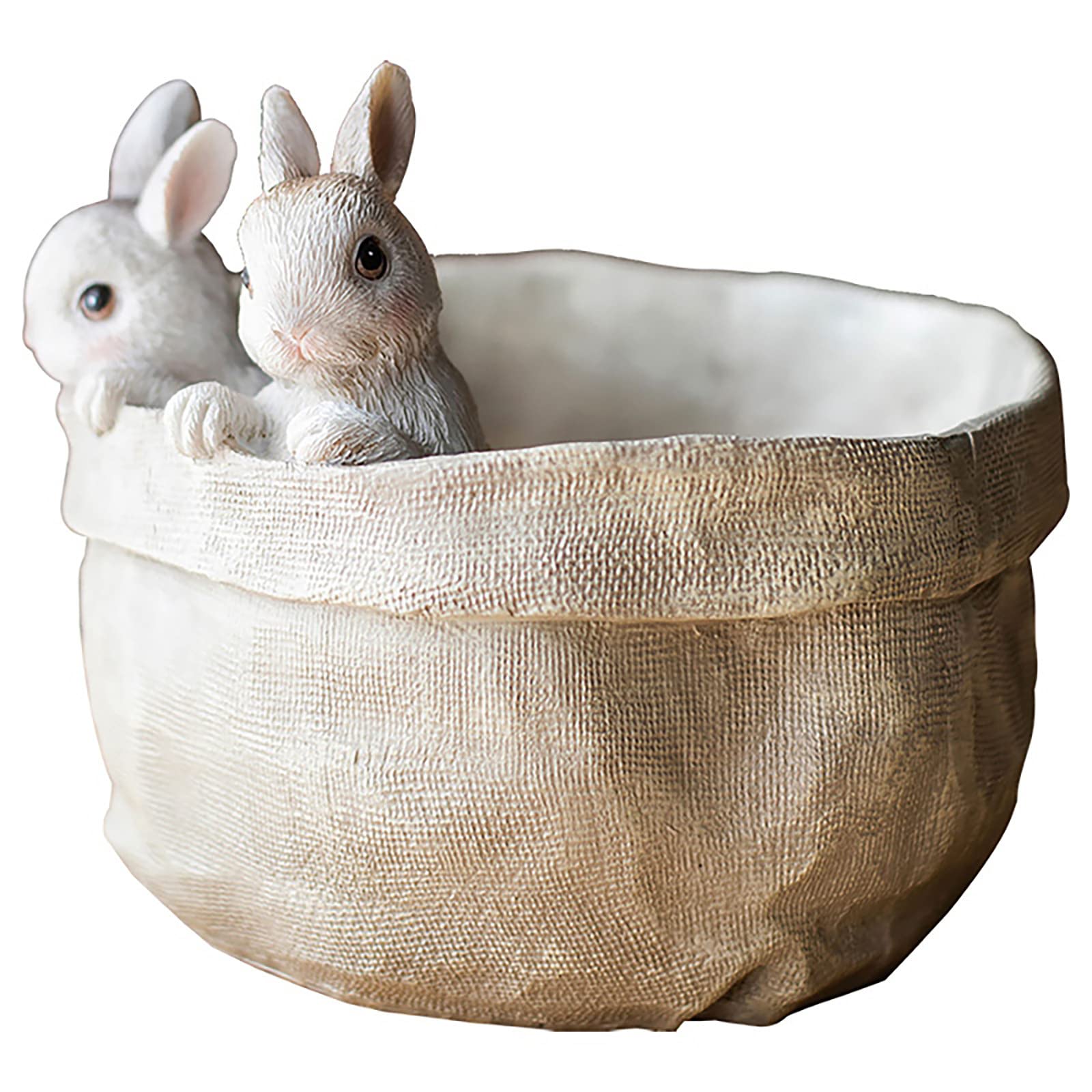 Cute Rabbit-Shaped Succulent Planter Pot with Drainage Hole & Saucer - 8 Inch Resin Flower Pot for Home Decor, Garden, Office Desk | Perfect for Succulents, Small Plants & DIY Crafts