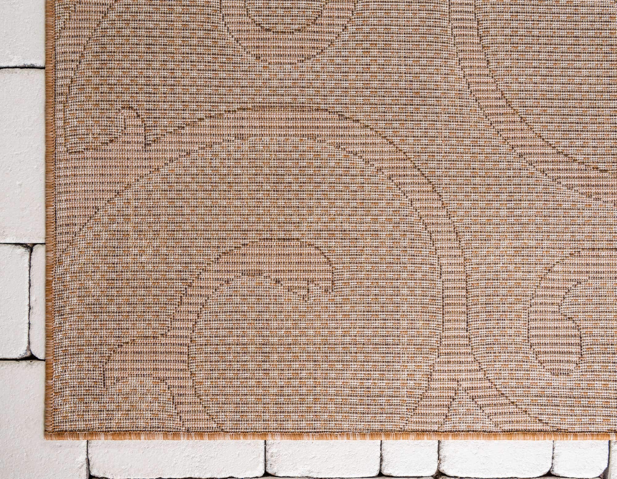 Unique Loom Outdoor Botanical Vine Area Rug 9'x12' Rectangle - Light Brown/Brown Indoor Outdoor Rug for Patio, Deck & Garden Decor