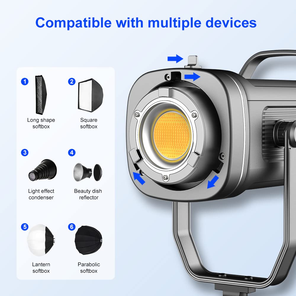 GVM 150W LED Video Light Kit with Lantern Softbox & Stand - 2700K~7500K Adjustable Color Temperature, CRI97+TLCI97, 8 Lighting Modes & Custom Effects for YouTube Videos, Photography Studio & Outdoor Shooting - Perfect for Vlogging, Live Streaming & Product Photography