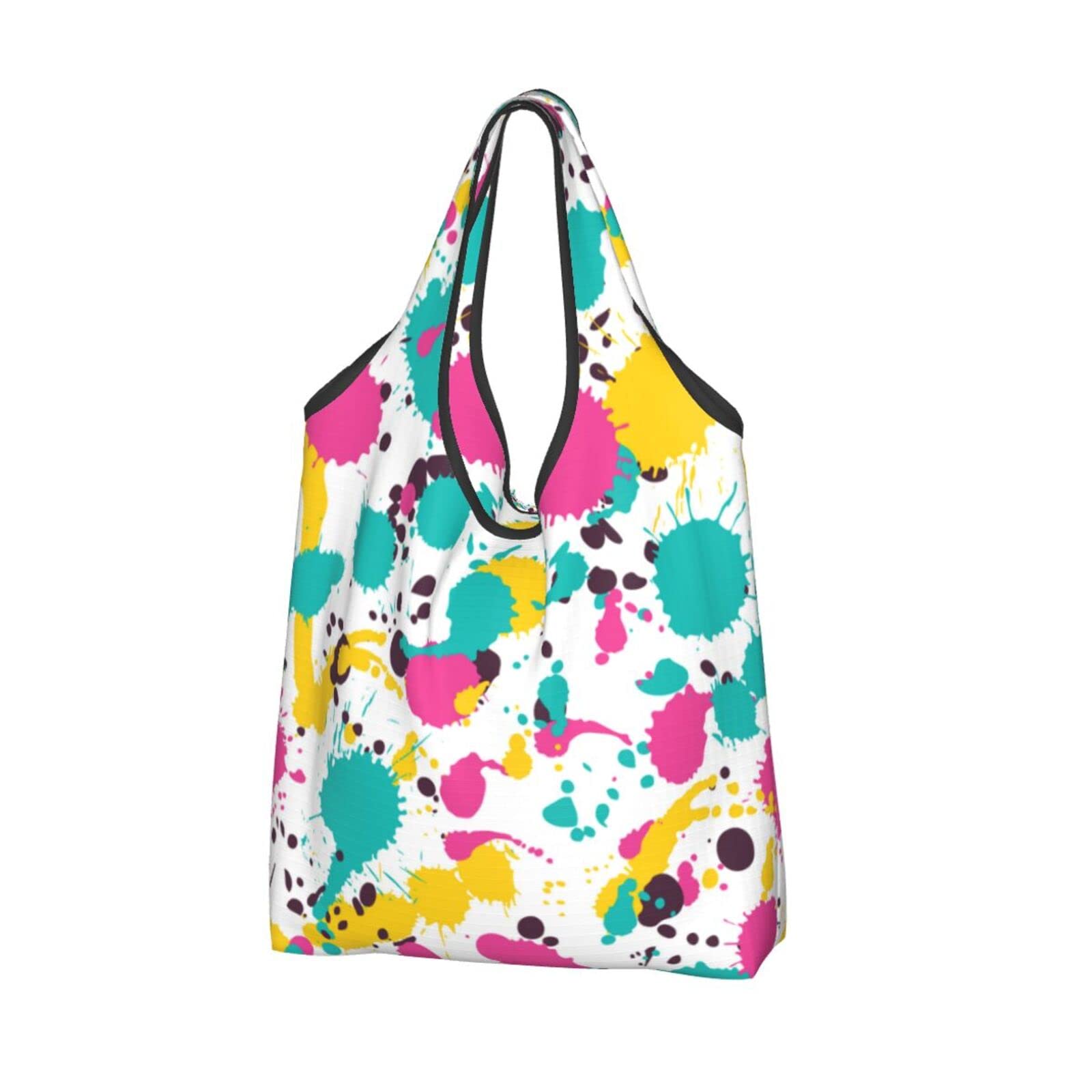 Colorful Waterproof Reusable Shopping Bags - Large Foldable Grocery Tote for Groceries, Beach, Travel & Eco-Friendly Shopping