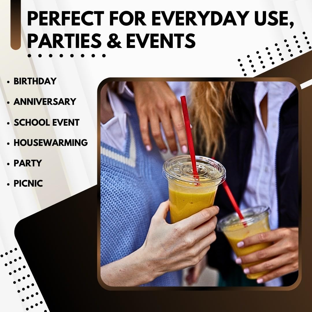 Green Direct 24 oz. Clear Plastic Disposable Cups with Lids - 50 Sets for Iced Coffee, Bubble Tea, Smoothies & Cold Drinks | Perfect for Parties, Cafes & Takeout