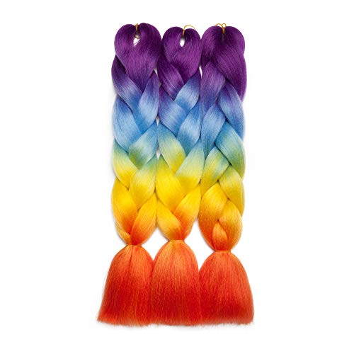 purple to blue to yellow to orange
