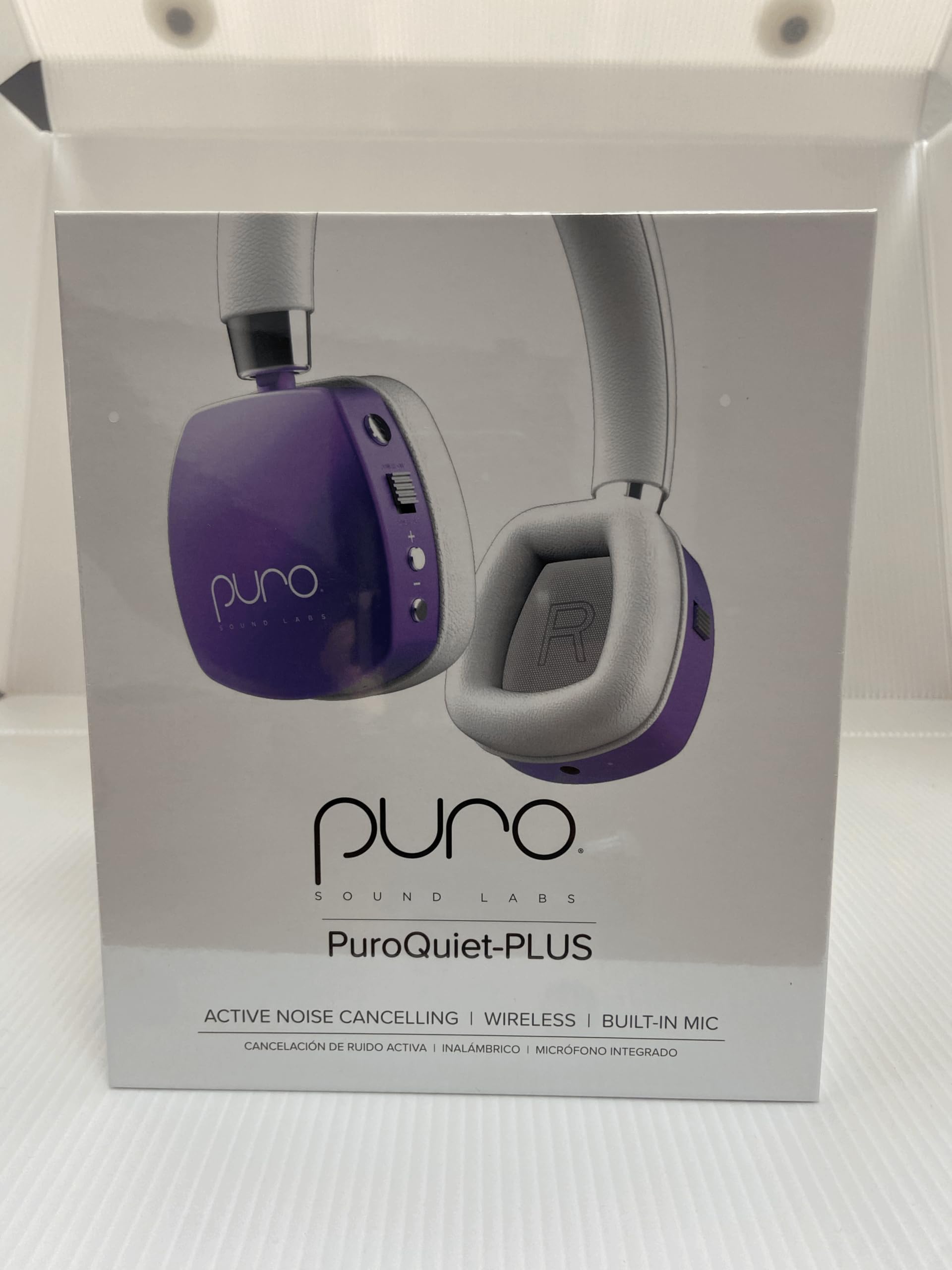Puro Sound Labs PuroQuiet Plus Kids Bluetooth Headphones with Active Noise Cancelling - Volume Limited, Lightweight Over-Ear Design, Built-in Mic for Safe Listening - Studio-Grade Sound (Purple) - Perfect for School, Travel & Online Learning