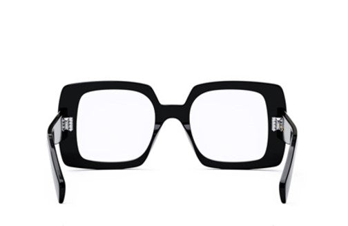 Celine TRIOMPHE CL50121I 001 Shiny Black Oversized Square Women's Eyeglasses - Stylish Designer Glasses for Women, Fashionable Square Frame for Everyday Wear & Special Occasions